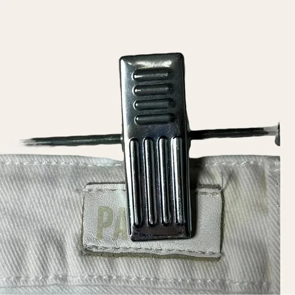 PAIGE VERDUGO CROP WHITE DENIM JEANS RAW HEM SIZE 29 - Picture 14 of 15